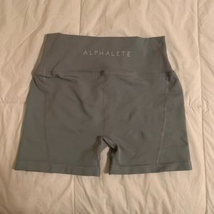 ALPHALETE GREY REVIVAL SHORTS - L
